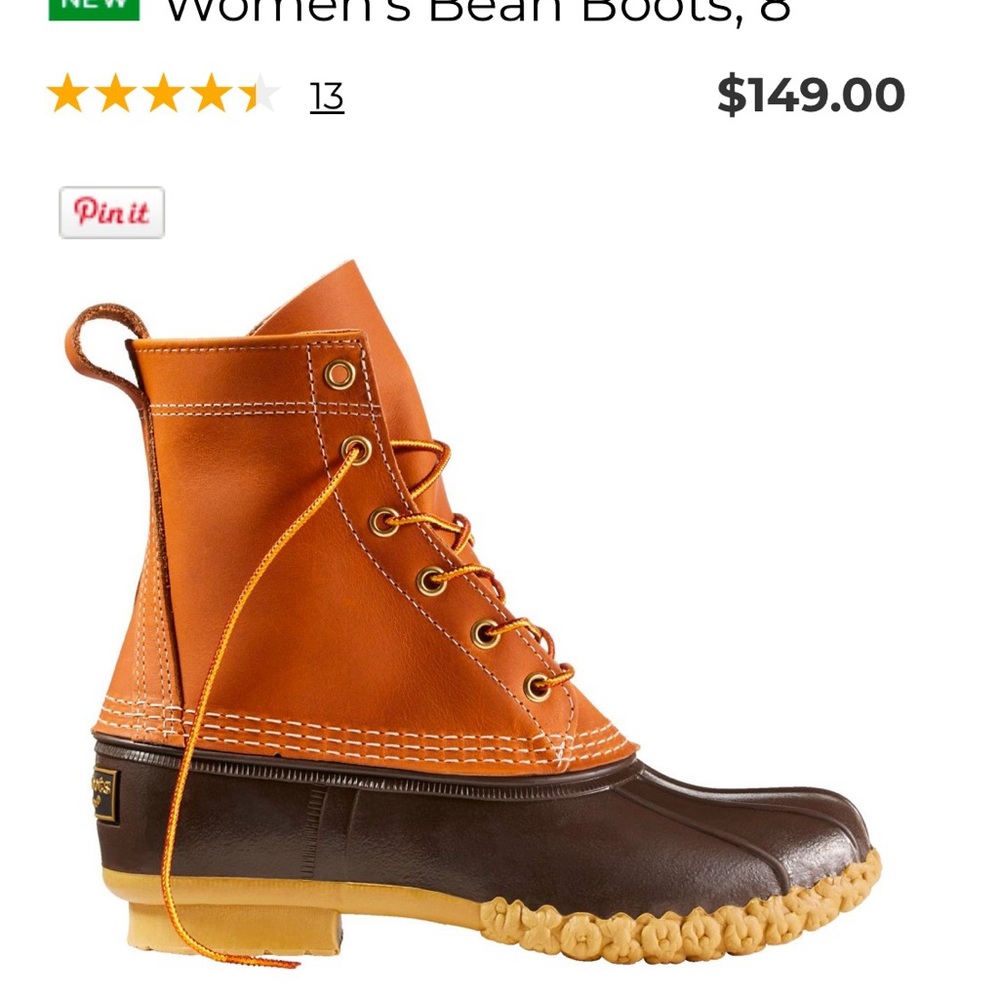 Women’s LL Bean unlined 8” boots